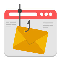 Modern design icon of phishing email


