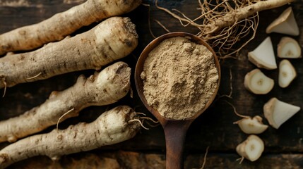 Freshly Harvested Devil's Claw Roots and Powder
