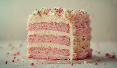 AI generator image of bread and cakes on display, sweet, warm lighting, fantastic, realistic,dreamy Cake, in the bakery cafe,cake shop