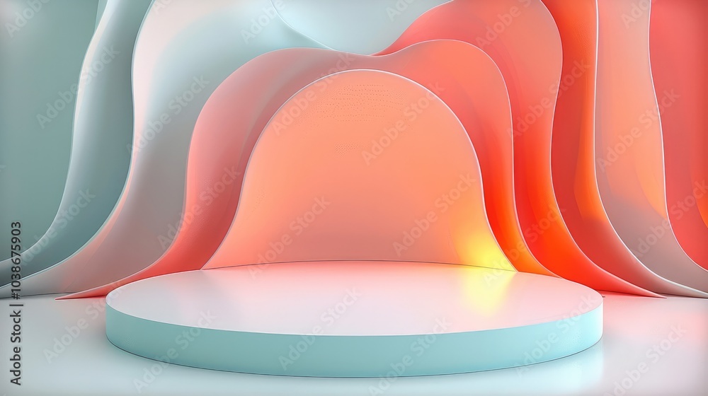 Aufkleber Minimalist New Year design, sleek lines and abstract geometry, elegant glowing backdrop.