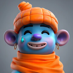 3D Round Colorful Characters 