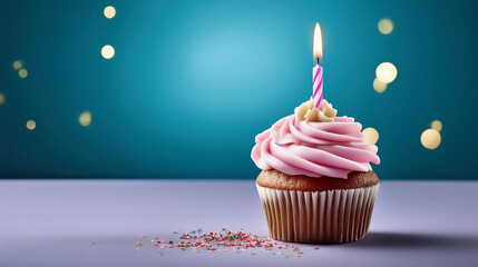 cupcake with candle