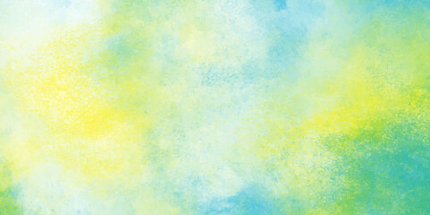 Abstract yellow and blue watercolor background. aquarelle colorful stains on paper. pastel watercolor background. Explosion of colored powder on white texture background.