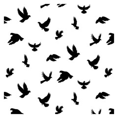 birds dove circling seamless pattern background