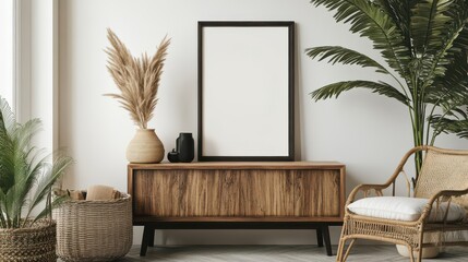 Modern Interior with Minimalist Decor and Greenery