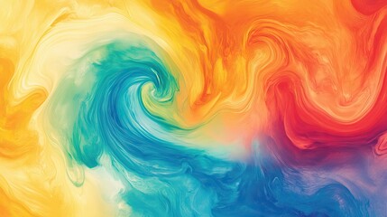 Fototapeta premium Bold tie-dye swirls in bright colors, creating a striking and dynamic retro design.