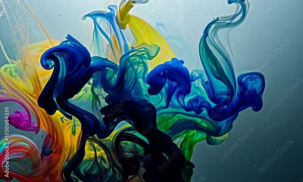 Poster abstract ink motion animation