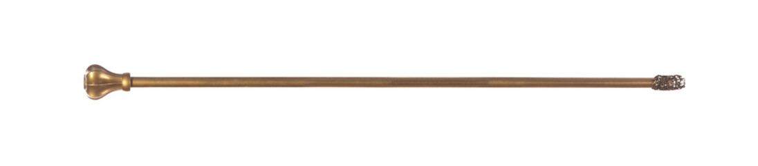 medieval golden staff isolated on white background