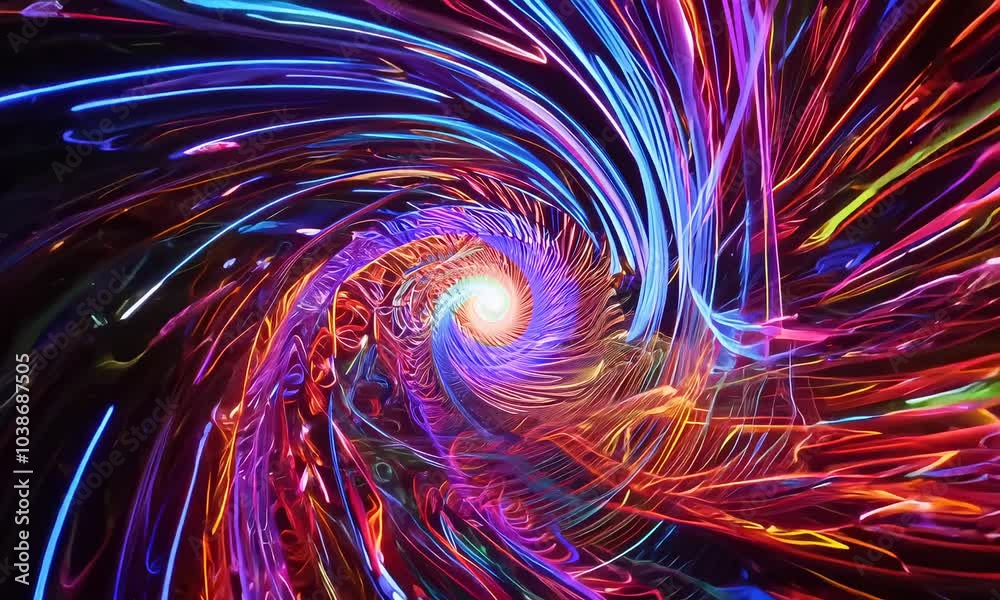 Aufkleber abstract vivid colour spiral rotating animation 