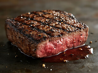Luxury dinner stake medium rare plate