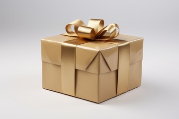 Obraz premium Stylized gift with geometric shapes and ribbon on a minimalist background for enhanced focus