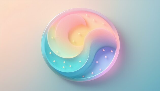 Rainbow coloured wallpaper shape 