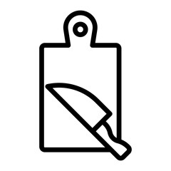 Cutting Board Vector Line Icon Design