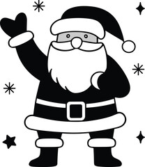 Santa Claus Silhouette Vector Illustration – Festive Holiday Christmas Design