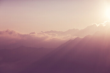 Mountains on sunrise