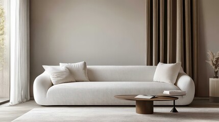 Elegant Minimalist Living Room with Modern Sofa