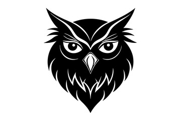 Owl head Silhouette | isolated vector silhouette illustration on white background