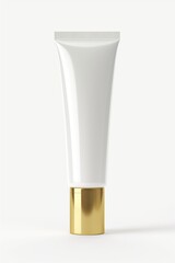 Blank white cosmetic tube isolated on a white background