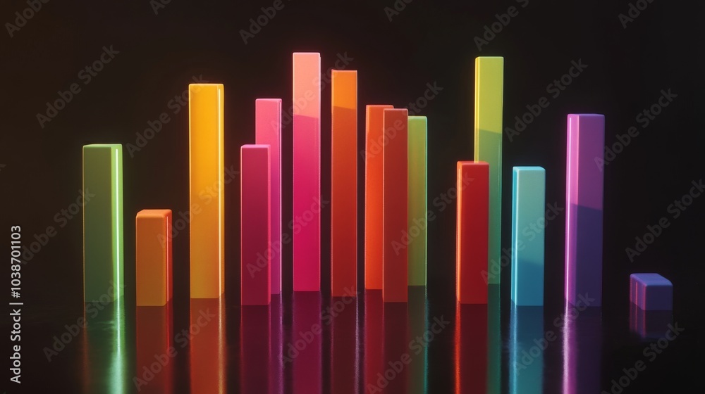 Poster Colorful Bar Graph with Vibrant Color Blocks