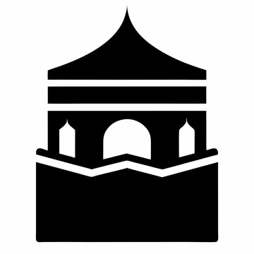 recommend clip art: Silhouette Vector Kaaba Icon Logo on White Background
