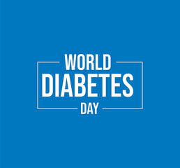 World diabetes day awareness poster banner background design with blue ribbon and circle badge on world map banner vector illustration