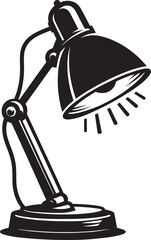 Table desk light silhouette vector illustration isolated on a white background