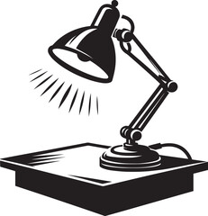 Table desk light silhouette vector illustration isolated on a white background
