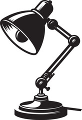 Table desk light silhouette vector illustration isolated on a white background