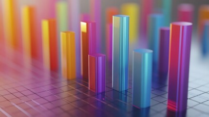 Obraz premium Colorful Abstract Bar Graph Visualization Design
