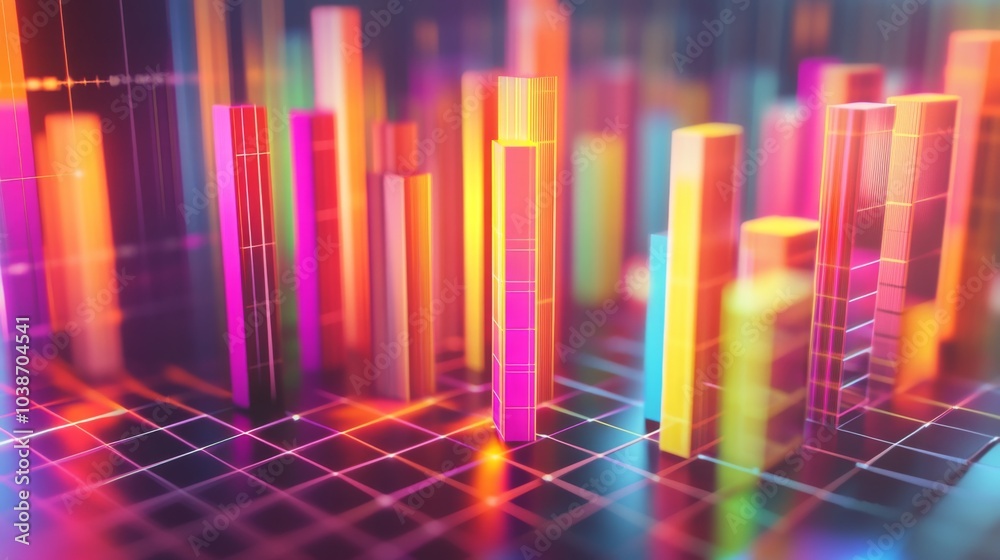 Aufkleber colorful abstract bar graph visualization