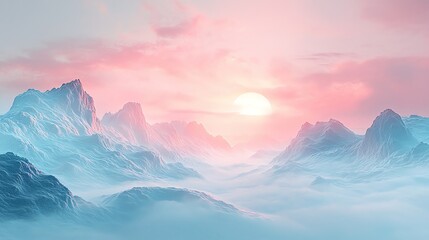Majestic mountain landscape at sunrise