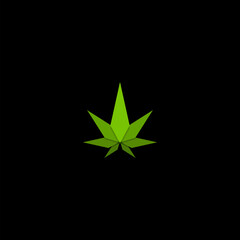 Marijuana abstract logo icon isolated on dark background