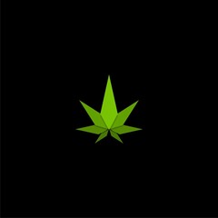 Marijuana abstract logo icon isolated on dark background