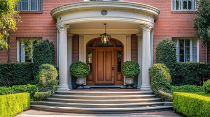 Elegant Front Entrance of a Classic Home