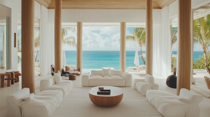Modern Living Room with Ocean View and Natural Light