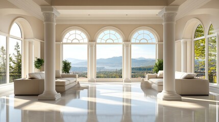 Elegant Living Space with Scenic Mountain View