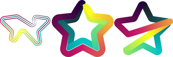 star design, 3d star, gradient color star, star icon