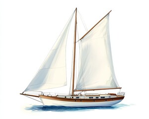 Obraz premium Depiction of a yacht designed for sailing on water.