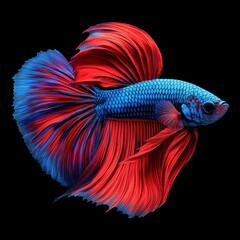 Fototapeta premium Vibrant Thai Fighting Fish With Flowing Fins