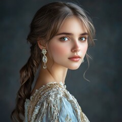 the heroine of a fantastic novel, fantasy, fabulously, magically beautiful girl, perfect facial features