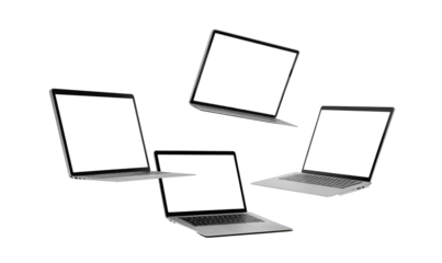 Laptop computer on transparent background