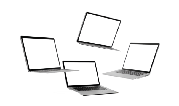 Laptop computer on transparent background