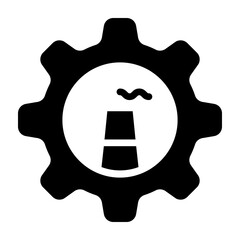 Factory gear Glyph Icon Design