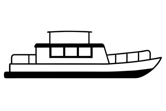 recommend clip art: Pontoon Boat silhouette | isolated vector silhouette illustration on white background