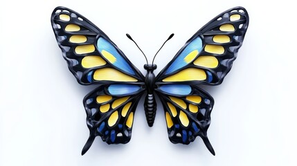 Obraz premium Abstract Black and Yellow Butterfly, Digital Art, Nature , Insects