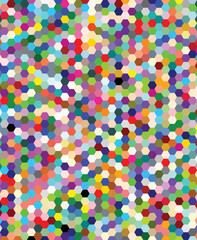 colorful background made of thousands of hexagons resembling the hexagonal cells of a bee hive