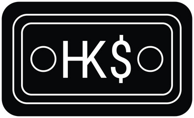Black hong kong note icon currency finance illustration 