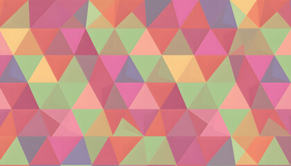 Seamless abstract pattern with colourful triangles. Vector illustration isolated with white highlights, png