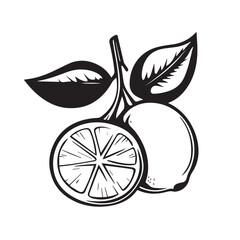 Lemons In cartoon, hand-drawn flat style. image for social media, websites and UI. Isolated 2D vector design in logo, icon, sketch style, simple line vector, single color. AI Generative Art.