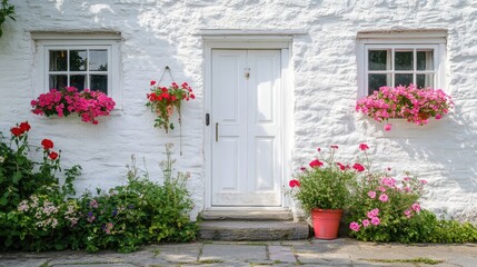 Charming Cottage with Flowering Window Boxes